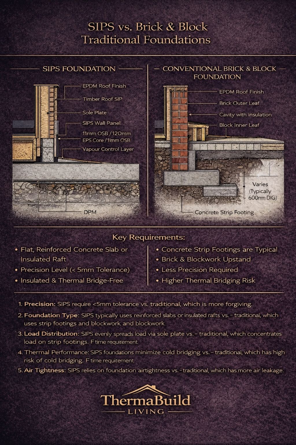 SIPS vs Brick & Block traditional foundations comparison graphic